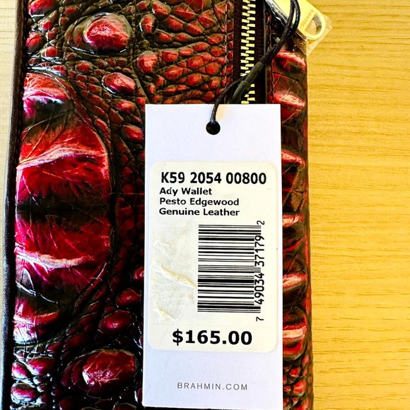 Brahmin Ellen Pesto Edgewood Embossed Leather Satchel/ Ady Wallet Option NWT - Picture 12 of 12